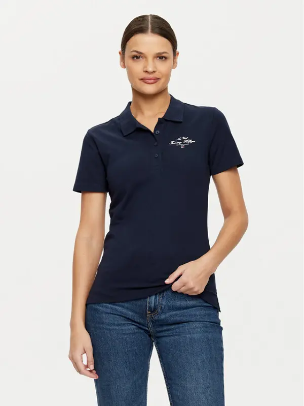 Tommy Hilfiger Tommy Hilfiger Polo WW0WW43930 Tamnoplava Slim Fit