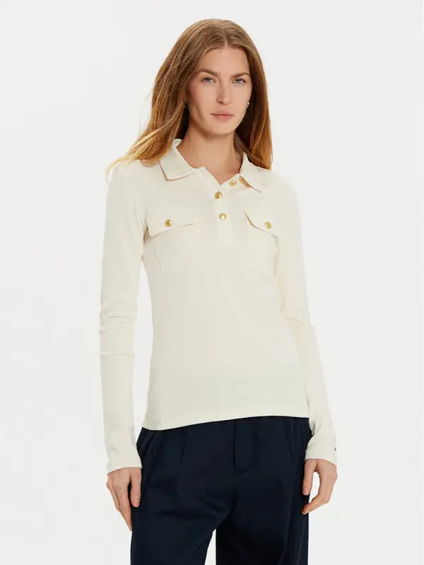 Tommy Hilfiger Tommy Hilfiger Polo WW0WW45308 Écru Slim Fit