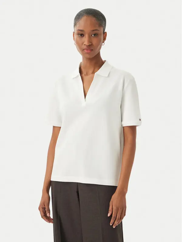 Tommy Hilfiger Tommy Hilfiger Polo WW0WW48720 Bijela Relaxed Fit