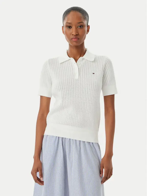 Tommy Hilfiger Tommy Hilfiger Polo WW0WW49362 Bijela Slim Fit