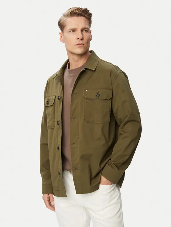 Tommy Hilfiger Tommy Hilfiger Prijelazna jakna Blend MW0MW43471 Tamno zelena Regular Fit