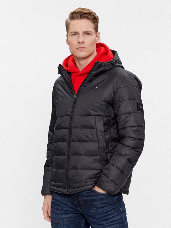 Tommy Hilfiger Tommy Hilfiger Prijelazna jakna Packable Recycled Quilt Hdd Jkt MW0MW33732 Crna Regular Fit