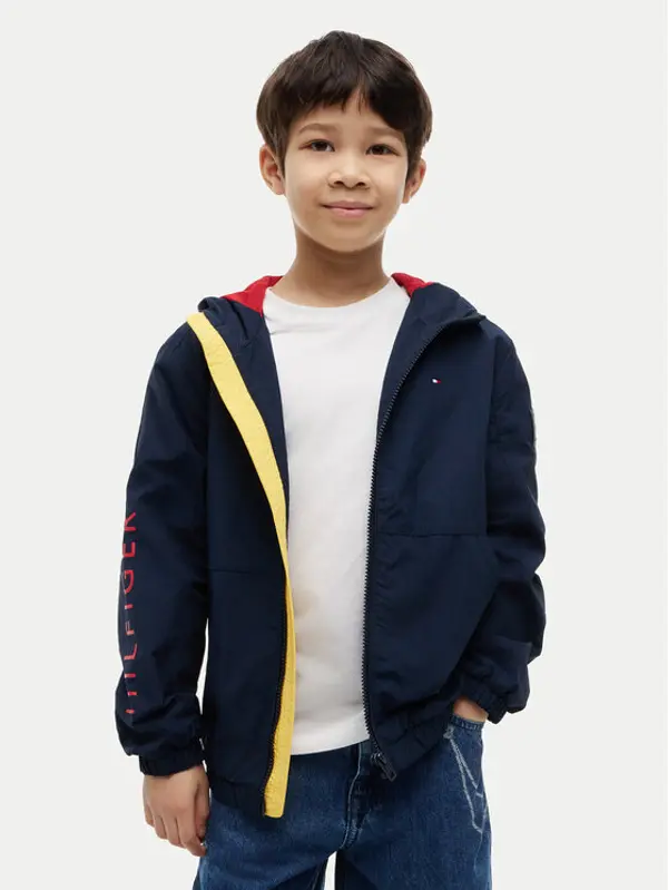 Tommy Hilfiger Tommy Hilfiger Prijelazna jakna Windbreaker Graphic KB0KB10587 Tamnoplava Regular Fit