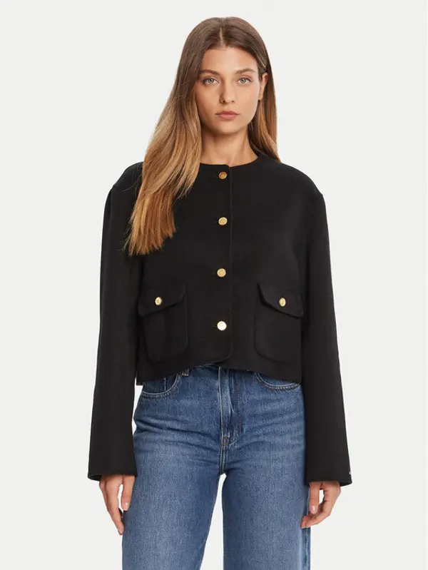 Tommy Hilfiger Tommy Hilfiger Prijelazna jakna WW0WW47446 Crna Regular Fit