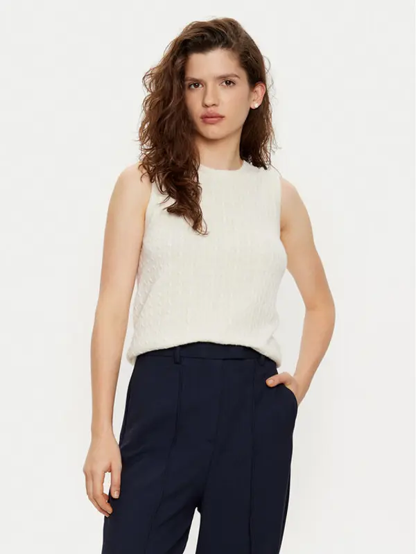 Tommy Hilfiger Tommy Hilfiger Prsluk WW0WW43956 Écru Regular Fit