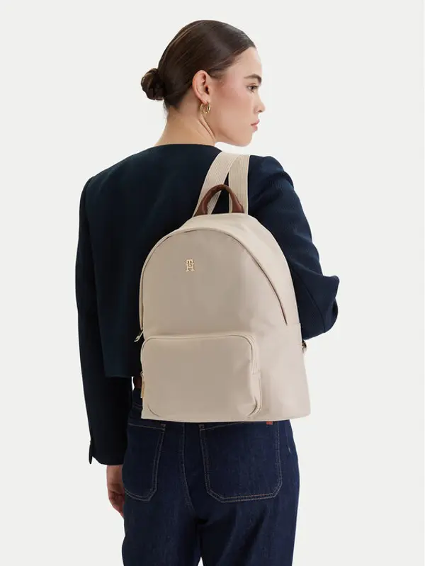 Tommy Hilfiger Tommy Hilfiger Ruksak Popette Dome Backpack AW0AW17939 Écru