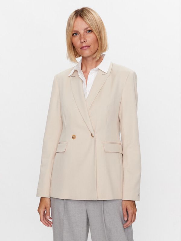 Tommy Hilfiger Tommy Hilfiger Sakoi Poly WW0WW39097 Bež Slim Fit