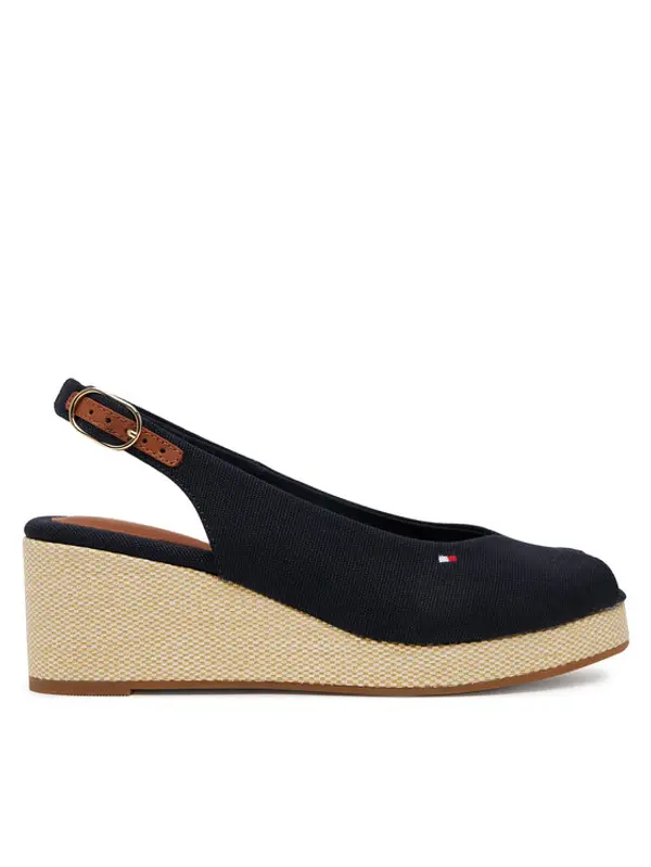 Tommy Hilfiger Tommy Hilfiger Sandale Flag Mid Wedge Espad Slingback FW0FW08595 Tamnoplava