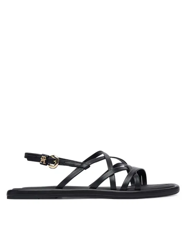 Tommy Hilfiger Tommy Hilfiger Sandale Flat Strappy FW0FW09220 Crna