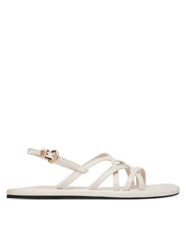 Tommy Hilfiger Tommy Hilfiger Sandale Flat Strappy FW0FW09220 Krem
