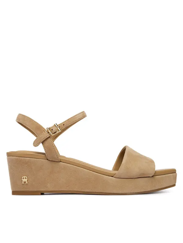 Tommy Hilfiger Tommy Hilfiger Sandale Suede Wrapped Mid Wedge FW0FW09235 Smeđa