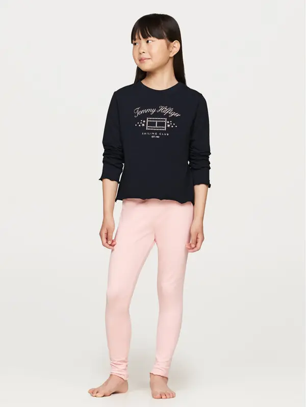 Tommy Hilfiger Tommy Hilfiger Set majica i leggins Ls Pj Legging Set UG0UG00763 Tamnoplava Regular Fit