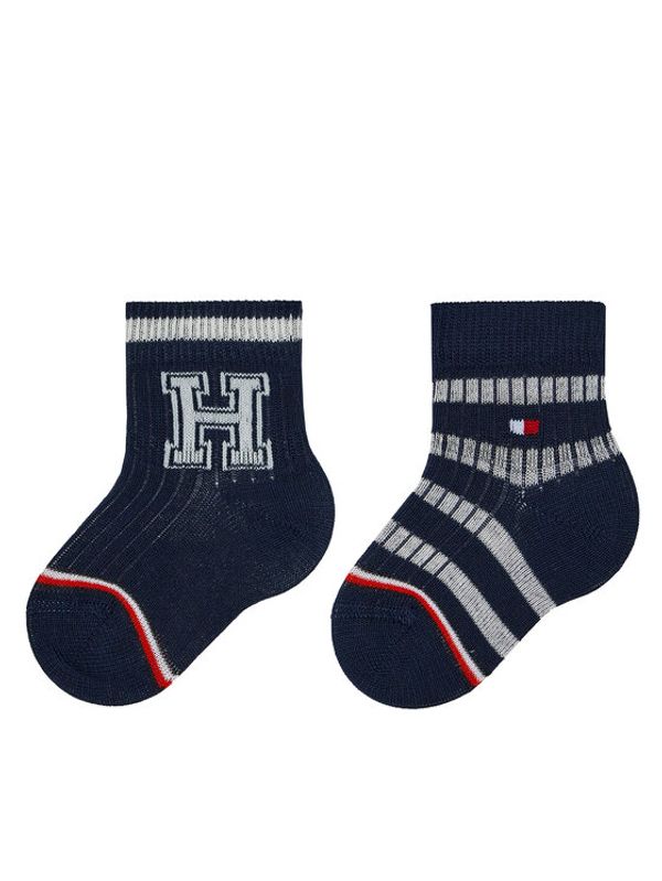 Tommy Hilfiger Tommy Hilfiger Set od 2 para dječjih visokih čarapa 701224996 Tamnoplava