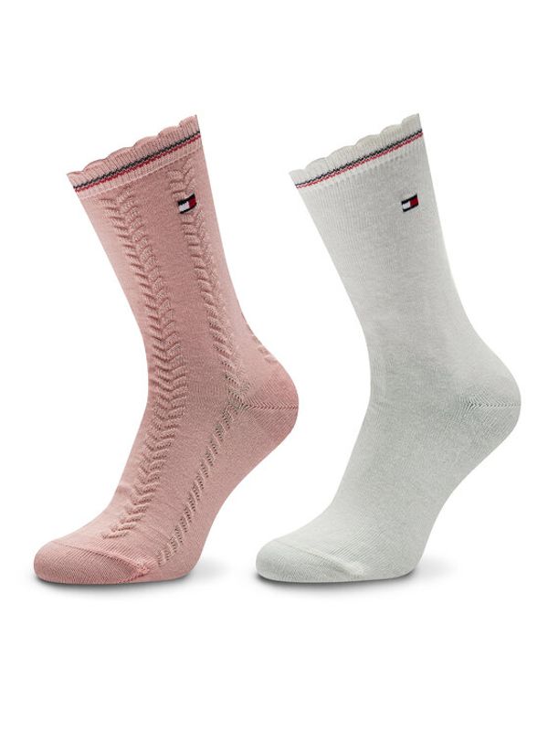 Tommy Hilfiger Tommy Hilfiger Set od 2 para dječjih visokih čarapa 701229871 Ružičasta