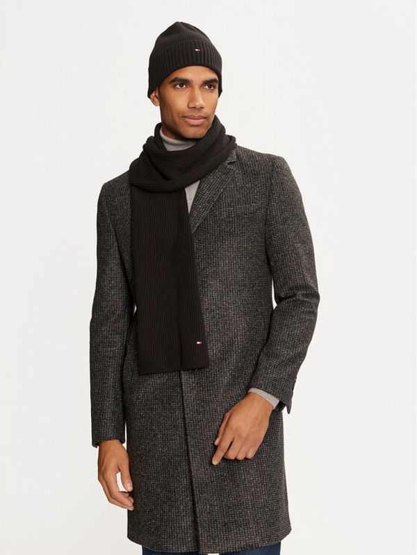 Tommy Hilfiger Tommy Hilfiger Set šal i kapa Flag Pima Cotton Beanie & Scarf AM0AM12937 Crna