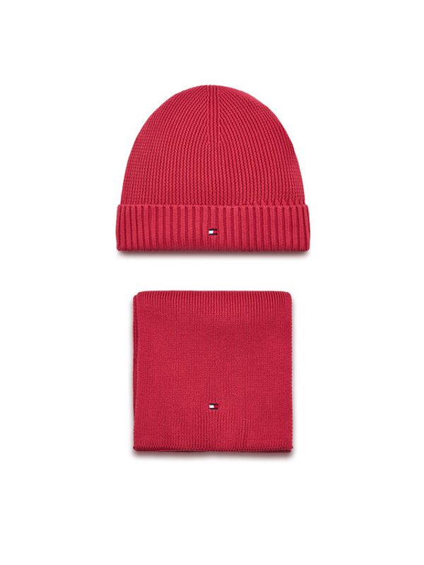 Tommy Hilfiger Tommy Hilfiger Set šal i kapa Small Flag AU0AU01937 Ružičasta