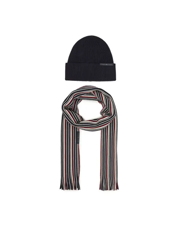 Tommy Hilfiger Tommy Hilfiger Set šal i kapa Th Corp Love AM0AM12939 Tamnoplava