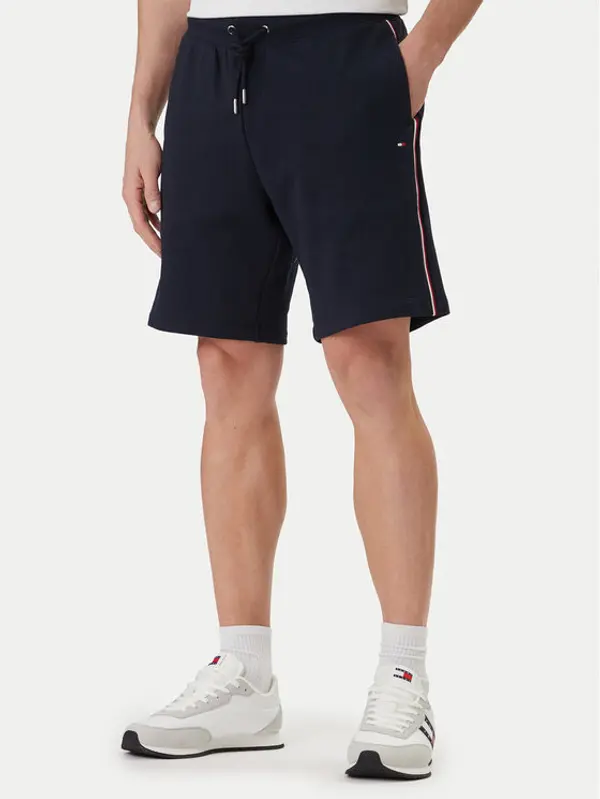 Tommy Hilfiger Tommy Hilfiger Sportske kratke hlače Global Stripe MW0MW42883 Tamnoplava Regular Fit