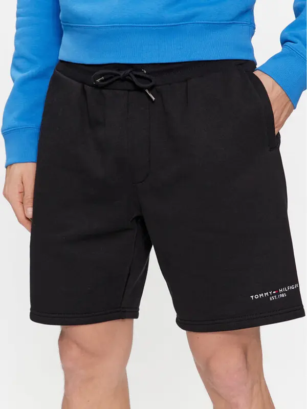 Tommy Hilfiger Tommy Hilfiger Sportske kratke hlače Logo MW0MW34201 Crna Regular Fit