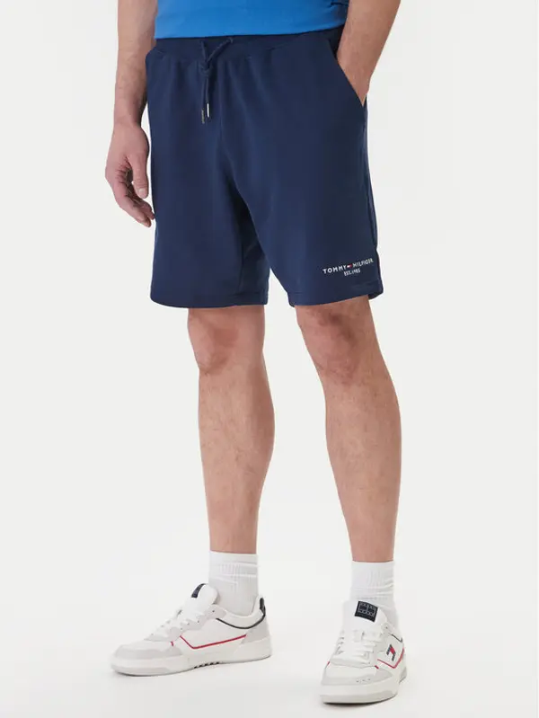 Tommy Hilfiger Tommy Hilfiger Sportske kratke hlače Logo MW0MW43068 Tamnoplava Regular Fit