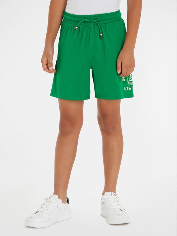 Tommy Hilfiger Tommy Hilfiger Sportske kratke hlače Monogram Wreath KB0KB09002 D Zelena Regular Fit