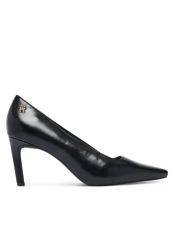 Tommy Hilfiger Tommy Hilfiger Štikle Squared Toe High Heel Lth Pump FW0FW09510 Crna