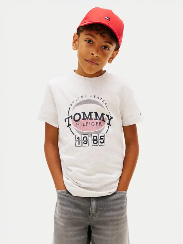 Tommy Hilfiger Tommy Hilfiger T-shirt Basketball Graphic KB0KB10277 D Svijetlo siva Regular Fit