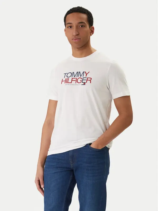Tommy Hilfiger Tommy Hilfiger T-shirt Brand Love Big Text MW0MW42369 Bijela Regular Fit