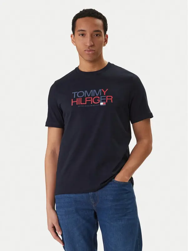 Tommy Hilfiger Tommy Hilfiger T-shirt Brand Love Big Text MW0MW42369 Tamnoplava Regular Fit