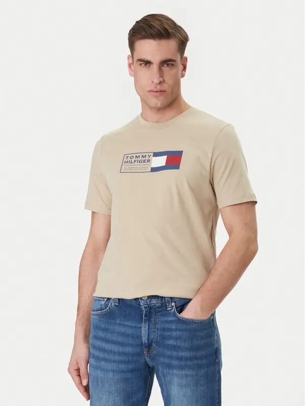 Tommy Hilfiger Tommy Hilfiger T-shirt Brand Love Box MW0MW42366 Bež Regular Fit