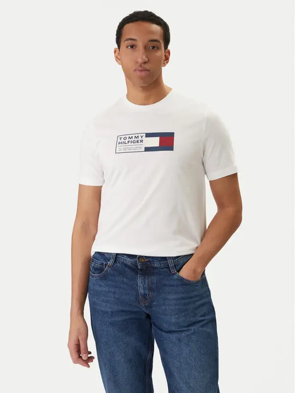 Tommy Hilfiger Tommy Hilfiger T-shirt Brand Love Box MW0MW42366 Bijela Regular Fit