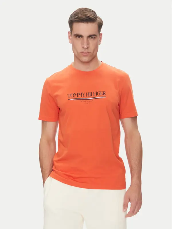 Tommy Hilfiger Tommy Hilfiger T-shirt Brand Love MW0MW40324 Narančasta Regular Fit