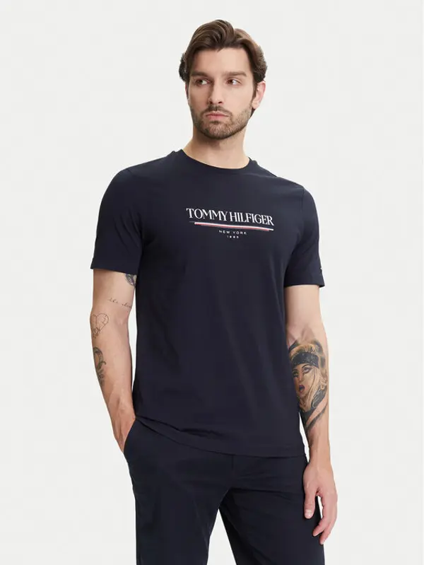 Tommy Hilfiger Tommy Hilfiger T-shirt Brand Love MW0MW40324 Tamnoplava Regular Fit