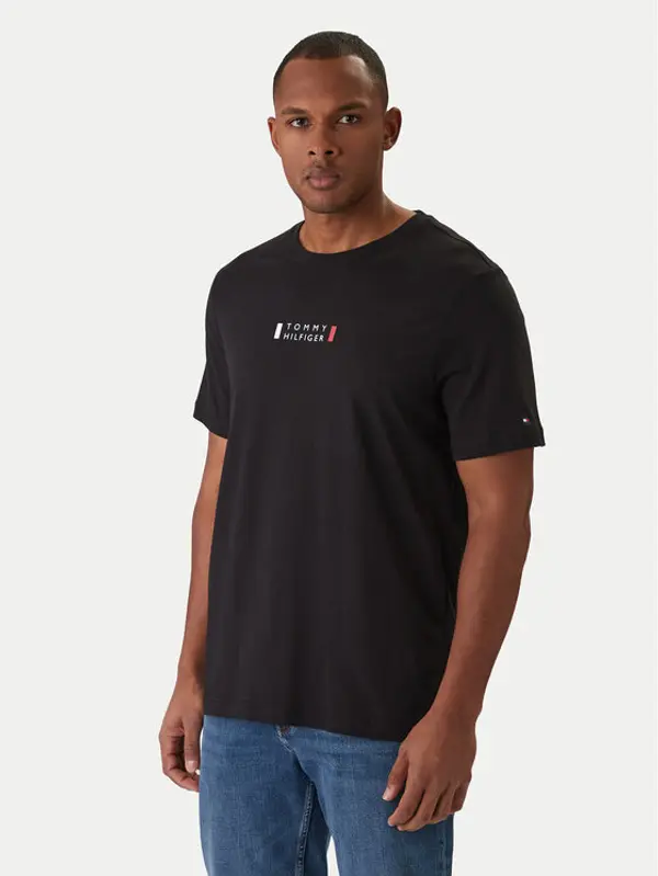 Tommy Hilfiger Tommy Hilfiger T-shirt Brand Love MW0MW41453 Crna Regular Fit