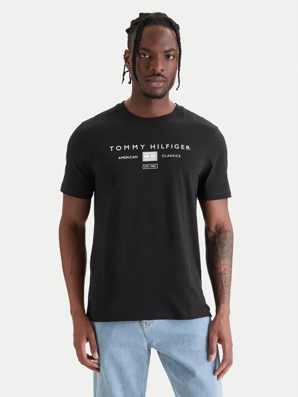 Tommy Hilfiger Tommy Hilfiger T-shirt Brand Love MW0MW42365 Crna Regular Fit