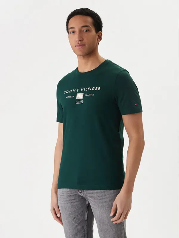 Tommy Hilfiger Tommy Hilfiger T-shirt Brand Love MW0MW42365 Zelena Regular Fit