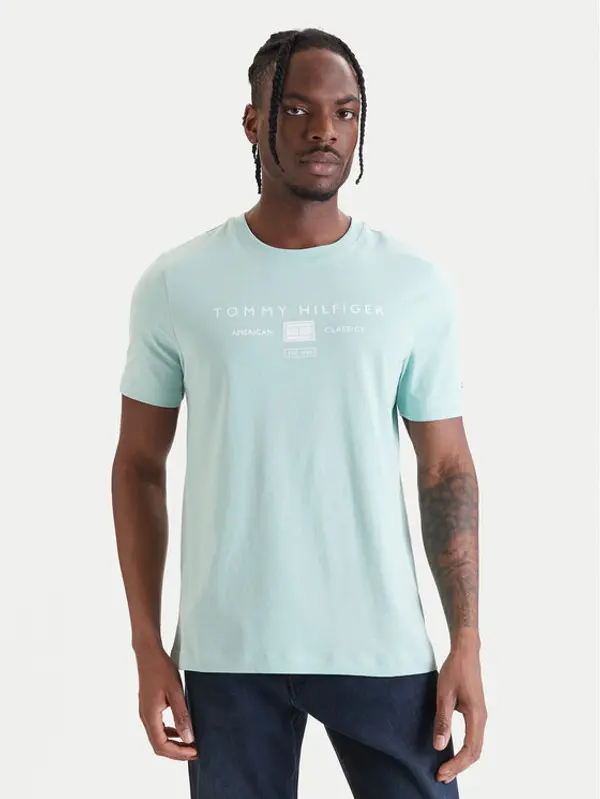 Tommy Hilfiger Tommy Hilfiger T-shirt Brand Love MW0MW42365 Zelena Regular Fit