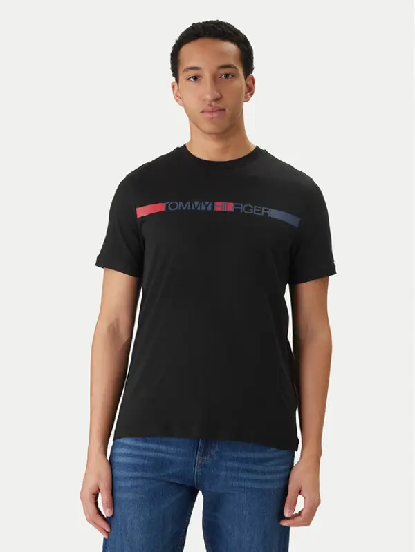 Tommy Hilfiger Tommy Hilfiger T-shirt Brand Love MW0MW42368 Crna Regular Fit