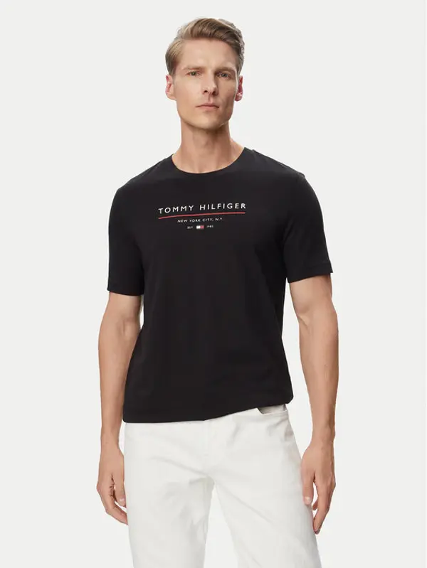 Tommy Hilfiger Tommy Hilfiger T-shirt Brand Love MW0MW44359 Crna Regular Fit