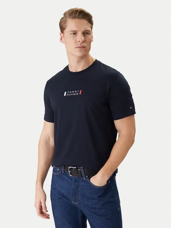 Tommy Hilfiger Tommy Hilfiger T-shirt Brand Love Small Center Tee MW0MW41453 Tamnoplava Regular Fit