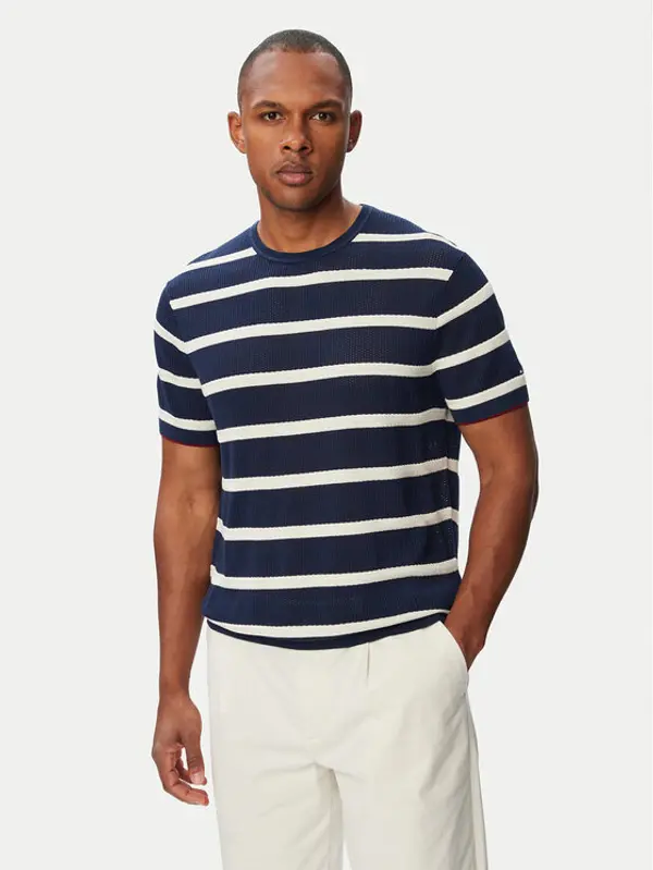 Tommy Hilfiger Tommy Hilfiger T-shirt Breton MW0MW43942 Tamnoplava Regular Fit