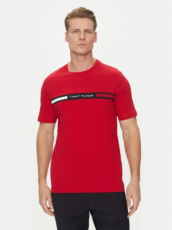 Tommy Hilfiger Tommy Hilfiger T-shirt Chest Insert MW0MW36498 Crvena Regular Fit