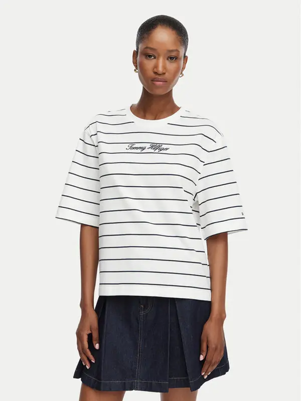 Tommy Hilfiger Tommy Hilfiger T-shirt Classic WW0WW50948 Bijela Relaxed Fit