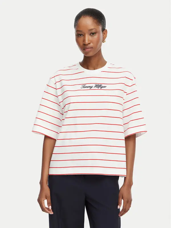 Tommy Hilfiger Tommy Hilfiger T-shirt Classic WW0WW50948 Bijela Relaxed Fit