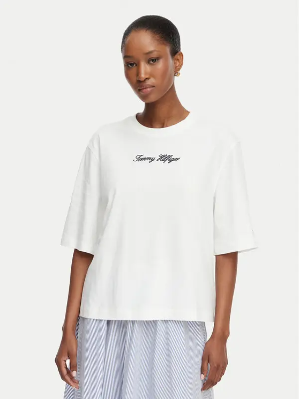 Tommy Hilfiger Tommy Hilfiger T-shirt Classic WW0WW50948 Bijela Relaxed Fit