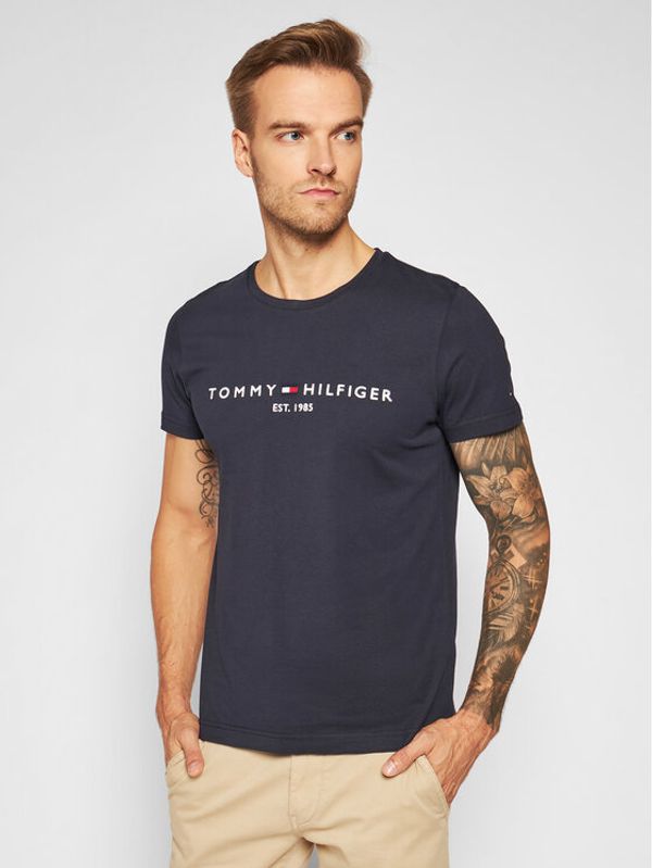 Tommy Hilfiger Tommy Hilfiger T-shirt Core Logo Tee MW0MW11465 Tamnoplava Slim Fit