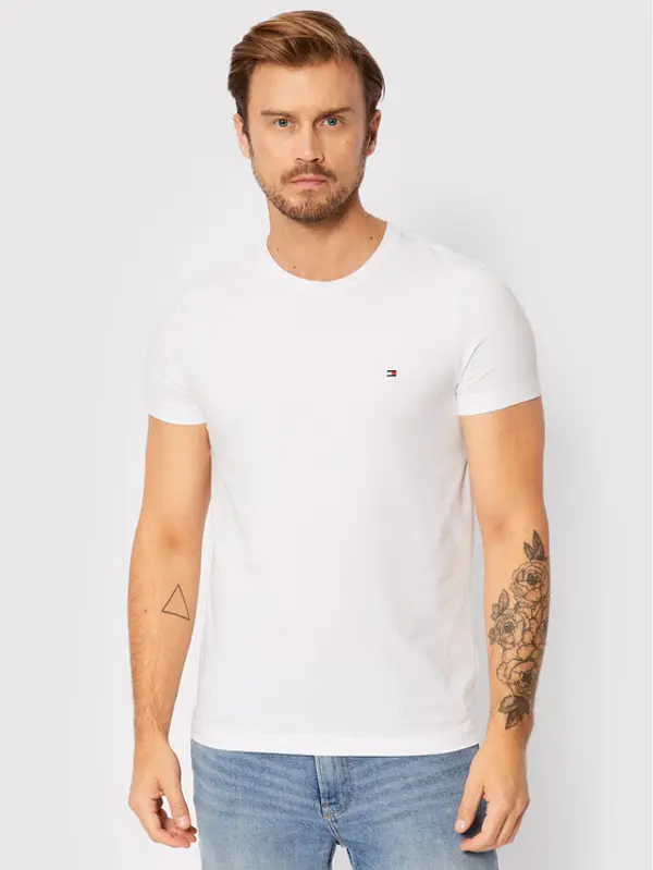 Tommy Hilfiger Tommy Hilfiger T-shirt Core Stretch MW0MW27539 Bijela Slim Fit