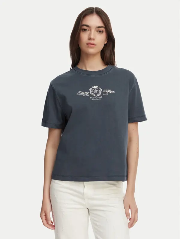 Tommy Hilfiger Tommy Hilfiger T-shirt Crest WW0WW48713 Tamnoplava Relaxed Fit