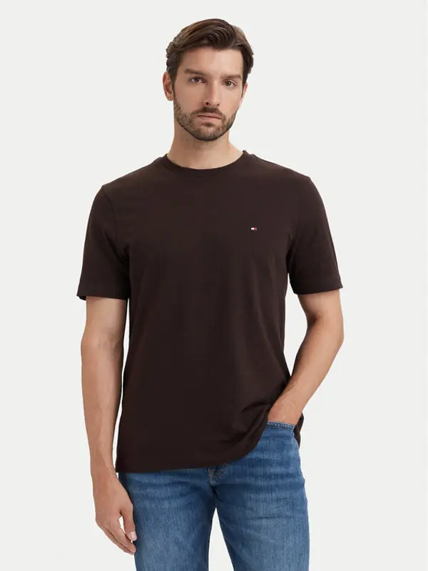 Tommy Hilfiger Tommy Hilfiger T-shirt Ess Seasonal MW0MW39995 Tamno smeđa Regular Fit