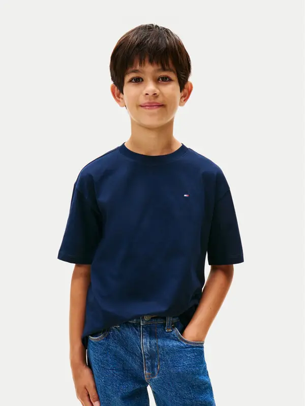Tommy Hilfiger Tommy Hilfiger T-shirt Essential Flag KB0KB09646 Tamnoplava Regular Fit